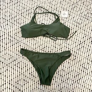NWT army green bikini